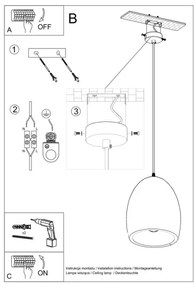 Lustră pe lanț FLAWIUSZ 1xE27/60W/230V