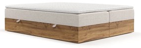 Pat boxspring bej/în culoare naturală cu spațiu de depozitare 180x200 cm Faro – Maison de Rêve