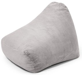 Fotoliu puf pentru copii gri deschis cu tapițerie din catifea reiată Snug 80 – SLOWDOWN