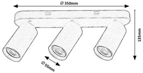 Rabalux 73083 - Spot YORLI 3xGU10/7W/230V negru