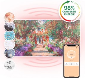 Klarstein Wonderwall Air Art Smart, încălzitor cu infraroșu, 120 x 60 cm, 700 W, aplicație, aleea din grădină