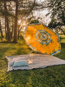 Umbrela de soare portocaliu-albastru, OASIS 180 cm