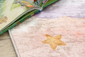 BAMBINO 61510 covor lavabil Nori, stele, pentru copii anti-alunecare - cremă / roz