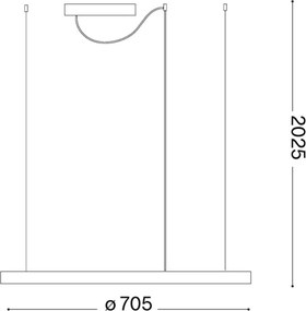 Ideal Lux - Lustru LED pe cablu ORACLE SLIM LED/37W/230V CRI 90 Ø 70 cm auriu