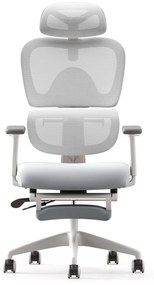 Scaun ergonomic MUSSO E600SE ADAPTIVE, șezut translatabil, cotiere 3D, suport lombar adaptiv, suport picioare, mecanism multifunctional inclinare/blocare, pivotant, Mesh, Gri