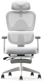 Scaun ergonomic MUSSO E600SE ADAPTIVE, șezut translatabil, cotiere 3D, suport lombar adaptiv, suport picioare, mecanism multifunctional inclinare/blocare, pivotant, Mesh, Gri