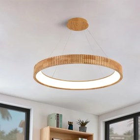 Brilagi - Lustră LED FALCON WOOD MODERN, suspendată pe cablu, LED/60W/230V, Ø 80 cm, lemn