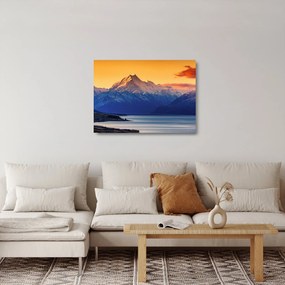 Tablou pe sticlă - Lacul Pukaki (70x50 cm)