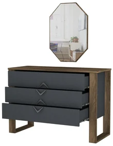 Cabinet Bumerang Aynali - Walnut, Anthracite