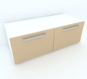 Armonia Comoda alba cu 2 usi cu manere fronturi PAL Cappuccino