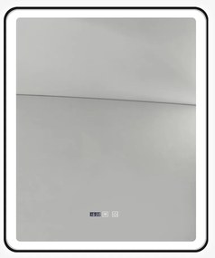 Oglinda Baie Cu Led, 75x90 Cm, Functie Dezaburire, Ceas Si Termometru, Elit's Esn37