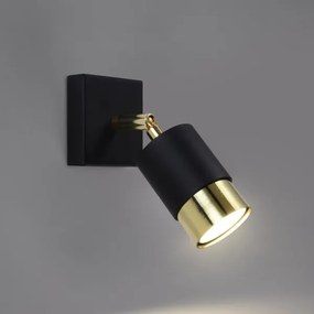 Spot de perete NERO 1xGU10/40W/230V negru/auriu Sollux SL.1069