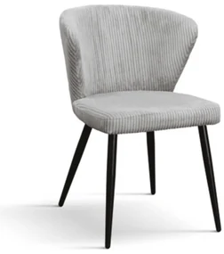 SET 2 Scaune Cielo, structura metalica, catifea Reiata - GRI - CATIFEA REIAT - NEGRU - STANDARD