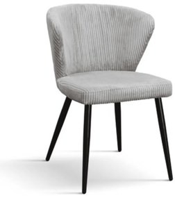 SET 2 Scaune Cielo, structura metalica, catifea Reiata - GRI - CATIFEA REIAT - NEGRU - STANDARD