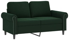 Canapea cu 2 locuri, verde inchis, 120 cm, catifea Verde inchis, 152 x 77 x 80 cm