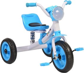 Tricicleta cu pedale NOVOKIDS™ Felix Trike ,Cu melodii si lumini, Max 20 kg, Suspensie spate, Roti din cauciuc EVA, Cadru metalic, Albastru