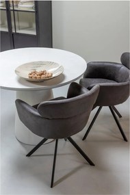 Scaun de dining maro închis cu cotiere tapițat Fenne – WOOOD