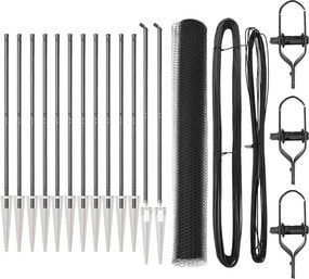 vidaXL Stâlp de gard. Gri 25 x 1,2 m (plasă de 13 mm) Oțel