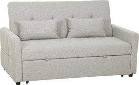 HOMCOM Canapea Pat cu Design Extensibil Clic Clac pentru 2 Locuri - Gri Deschis | Aosom Romania