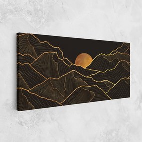 Tablou Canvas, 40x80cm, Dormitor si Living, Peisaje, Munti, Black Gold Mountains
