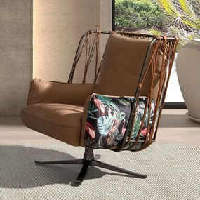 Fotoliu pivotant design LUX, Piele naturala, Tesatura Tropicala 5168