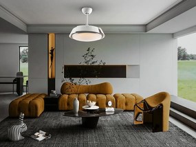 Lustra LED cu Ventilator si telecomanda, lame retractabile Enzo alb