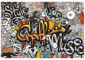Tapet autoadeziv graffiti pe zid de cărămidă