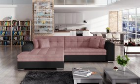 Coltar tapitat, extensibil, 295x80x195 cm, Sorento L02, Eltap (Culoare: Gri deschis texturat / Gri inchis piele)