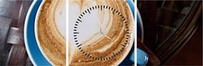Tablou - Latte art (cu ceas) (90x30 cm)
