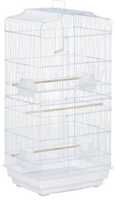 PawHut Cusca Albă pentru Păsări, Spațioasă, cu Accesorii Incluse, 46.5x35.5x92cm | Aosom Romania