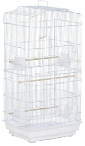 PawHut Cusca Albă pentru Păsări, Spațioasă, cu Accesorii Incluse, 46.5x35.5x92cm | Aosom Romania