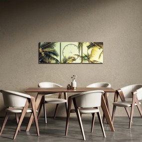 Tablou - Palmieri de cocos (cu ceas) (90x30 cm)