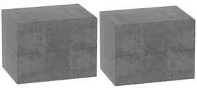 HOMCOM Set de 2 Noptiere Suspendate cu 2 Sertare, 40x29x30 cm, Gri | Aosom Romania