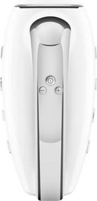 Mixer manual SMEG 50's Style HMF01WHEU, 250 W, 9 viteze, Functie Turbo, Afisaj LED, Timer, Accesorii, Alb