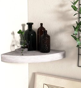 vidaXL Raft de colț de perete, gri beton, 25x25x3,8 cm, MDF