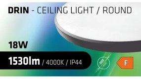 Plafonieră LED pentru baie CIRCLE LED/18W/230V 4000K d. 30 cm IP44 negru