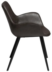 Scaun de sufragerie gri închis cu cotiere tapițat Hype – DAN-FORM Denmark