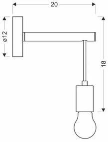 Aplică perete IZZY 1xE27/60W/230V