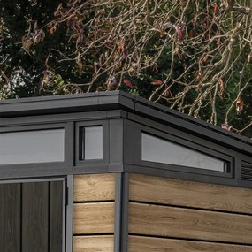 Căsuță de grădină Signature PENT 7X7 din plastic, lemn de frasin