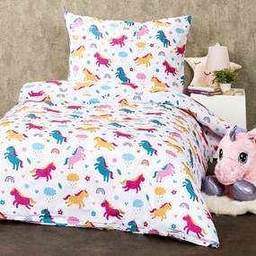 Lenjerie de pat pentru copii din bumbac 4Home Unicorn, 160 x 200 cm, 70 x 80 cm