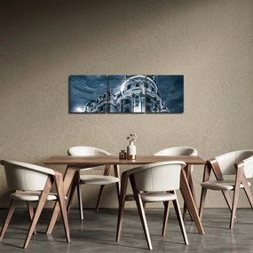 Tablou cu arhitectură în întuneric (cu ceas) (90x30 cm)