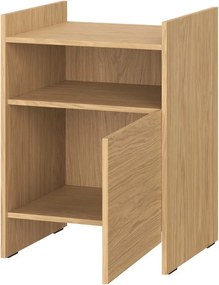 Noptieră în culoare naturală cu rafturi cu aspect de lemn de stejar Toopt – noo.ma