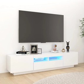 3081897 vidaXL Comodă TV cu lumini LED, alb, 180x35x40 cm
