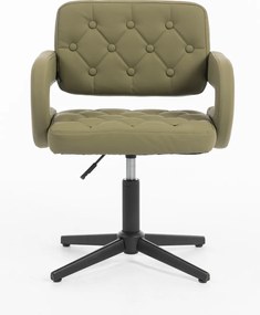 HR8403CROSS Scaun Khaki Piele Ecologica Premium Soft cu Bază Neagră