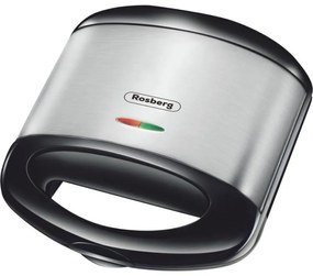 Sandwich maker Rosberg R51442C, 750W, 2 felii, Antiaderent, Inox, Negru