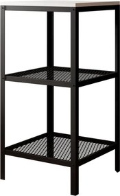 Raft metalic pentru carti, 40x80x40 cm, Rolin 2, ADRK Furniture (Culoare: Alb / Negru)