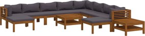 vidaXL Set mobilier grădină cu perne, 12 piese, lemn masiv de acacia