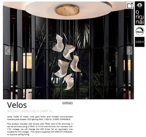 Lustra LED suspendata design ultra-modern Velos II auriu