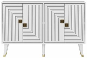 Dulap Ahart Alb și Auriu