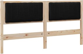 vidaXL Tăblie tapițată cu headboard Maro 150 cm Lemn de pin masiv